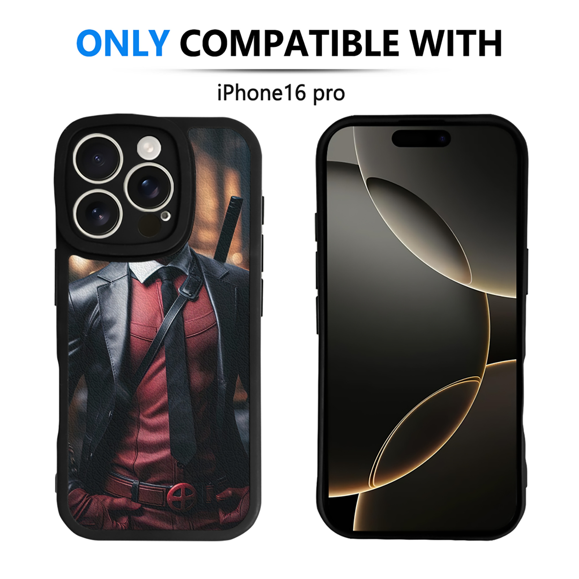 （画像用） Deadpool デッドプール 【iPhone 16シリーズ対応】シリコンスマホケース（レザー調） 材質：シリコン